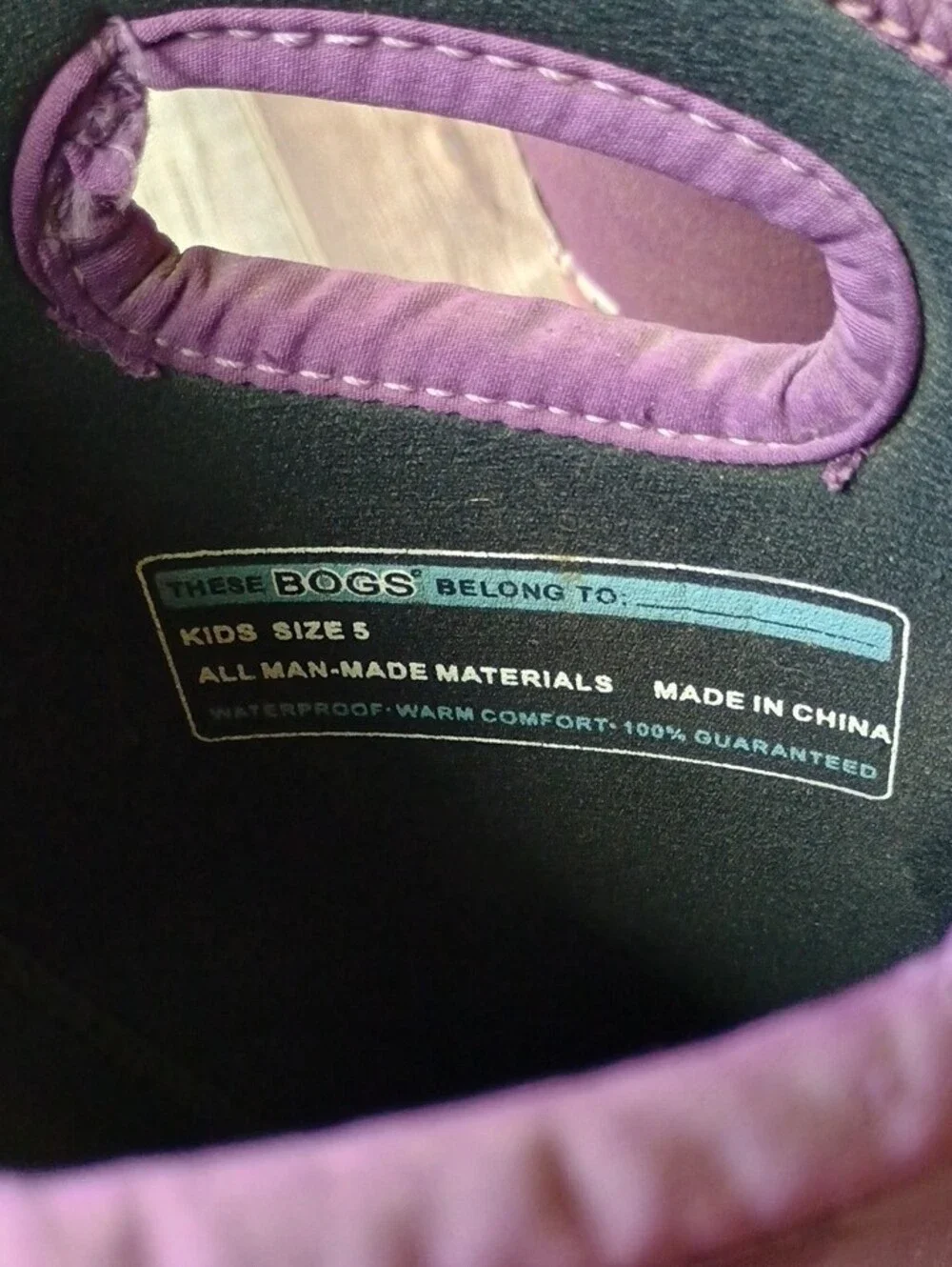 Bogs Kids Purple Floral & Butterfly Rain Mud Snow Chore Boots